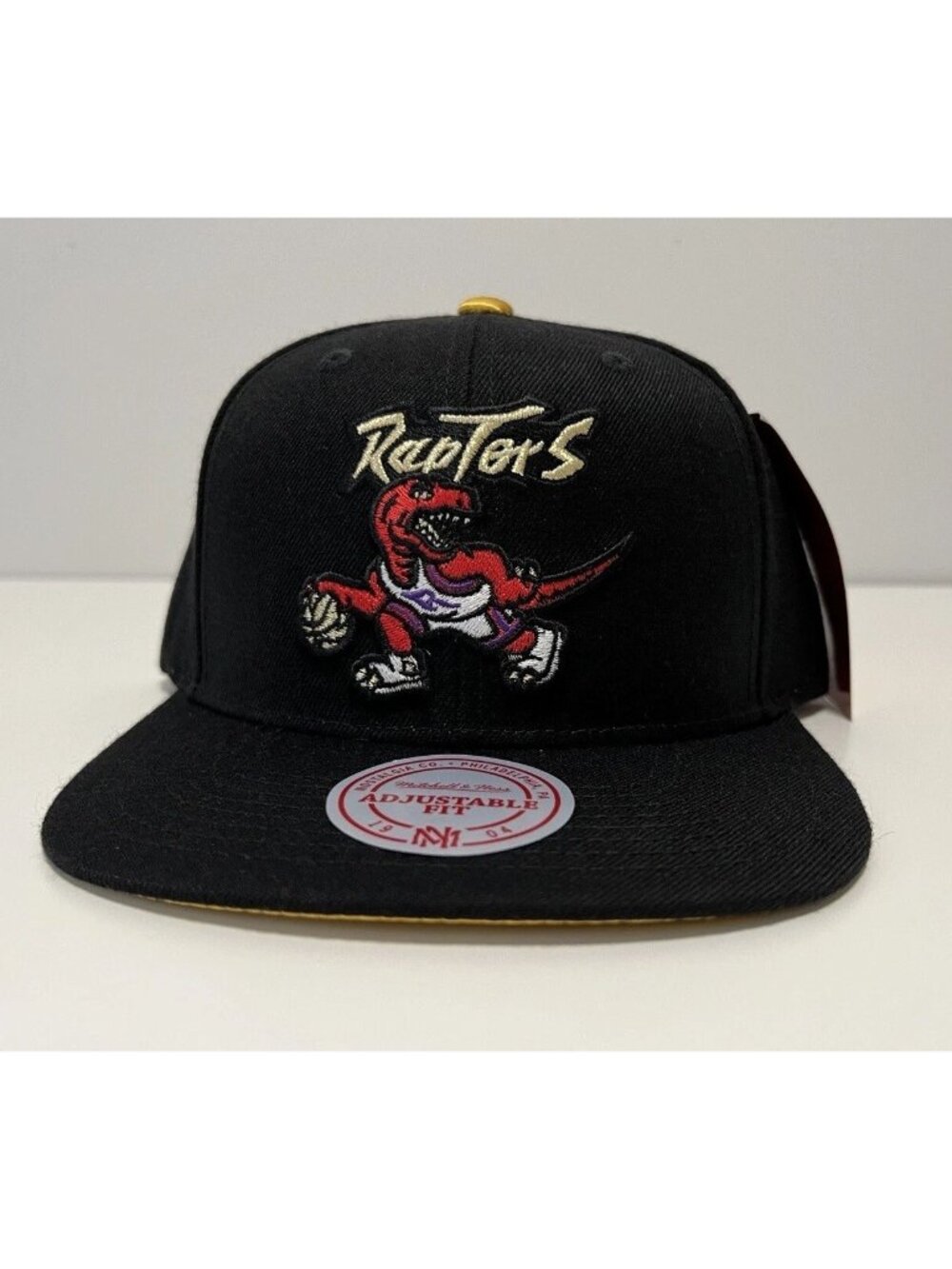 Toronto Raptors Mitchell & Ness Gold Black NBA Snapback Cap Hat NEW